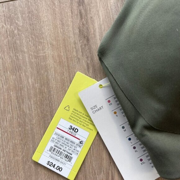 ALL IN MOTION Women’s high support  convertible strap sports bra moss green NWT - Picture 2 of 4